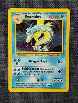 Pokemon TCG Gyarados holographic 6/102 Base Set unlimited LP WOTC rare - Image 1