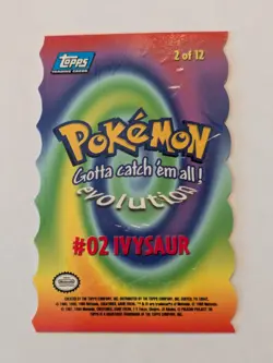 1999 Topps Pokemon the First Movie Ivysaur 2 of 12 Die-Cut - Blue Label - NM - Image 3