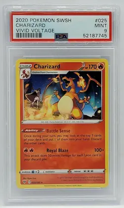 2020 Pokemon Vivid Voltage #25 - PSA MINT 9 - CHARIZARD - Image 1