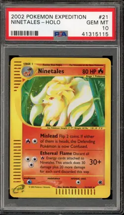 Pokemon Ninetales Expedition Holo Rare #21 PSA 10 Gem Mint - Image 1