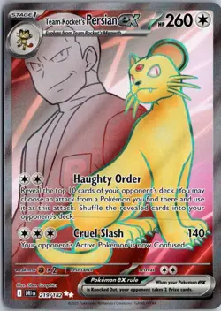Team Rocket's Persian ex Ultra Rare SV10: Destined Rivals 219/182 NM Pokemon - Image 1