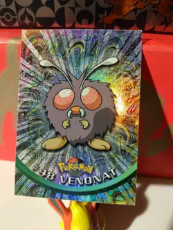 Pokemon 1999 Light Play Topps Series 1 Black Logo Venonat 48 Foil - Image 1