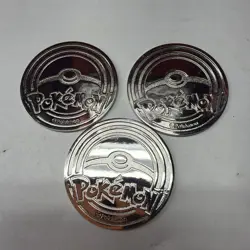 2025 Pokemon Mega Charizard X Ex UPC Silver Metal Coin X3 - Image 2