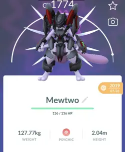 Pokemon Go PTC Acc, Guaranteed Lucky Armor Mewtwo - Image 1