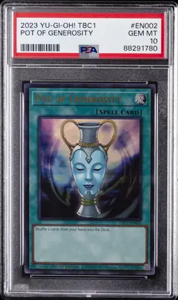 2023 YU-GI-OH! TBC1-THE POT COLL #EN002 POT OF GENEROSITY PSA 10 - Image 1