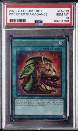 2023 YU-GI-OH! TBC1-THE POT COLL #EN010 POT OF EXTRAVAGANCE PSA 10 - Image 1
