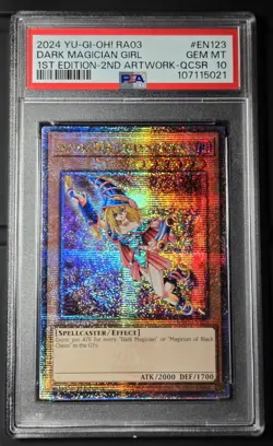 2024 YU-GI-OH! QUARTER CENTURY BONANZA Dark Magician Girl RA03-EN123 QCR PSA 10 - Image 1