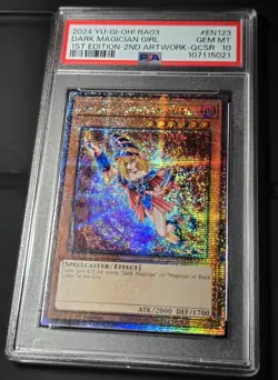 2024 YU-GI-OH! QUARTER CENTURY BONANZA Dark Magician Girl RA03-EN123 QCR PSA 10 - Image 3