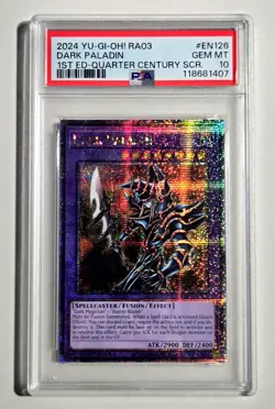 2024 YU-GI-OH! QUARTER CENTURY BONANZA Dark Paladin RA03-EN126 QCR PSA 10 QCSR - Image 1