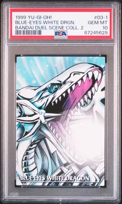 1999 YU-GI-OH! BANDAI DUEL SCENE COLL 2 #03-1 BLUE-EYES WHITE DRAGON PSA 10 - Image 1