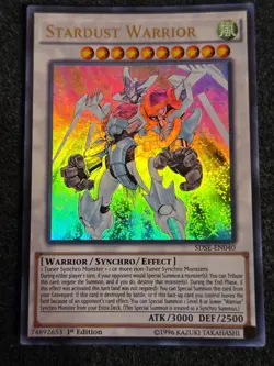Yugioh Stardust Warrior SDSE-EN040 Ultra Rare 1st Ed NM - Image 1