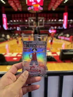One Piece Monkey D. Luffy US Voyage College Basketball Card Rutgers 1/23 IN HAND - Image 1