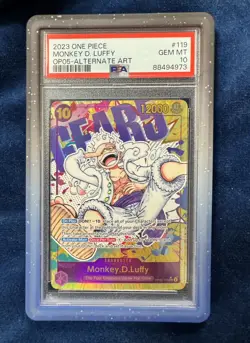 2023 One Piece Monkey D. Luffy Alt Art OP05-119 SEC PSA 10 Gem Mint English - Image 1