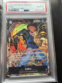 One Piece *ENGLISH* PRB02-014 Sabo Alt Art PSA 10 GEM MT - Image 1