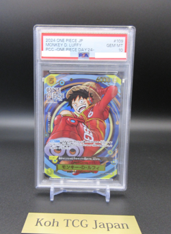 PSA 10 Monkey D. Luffy 2024 Foil PCC One Piece Day 24 Promo OP07-109 SR Japanese - Image 4