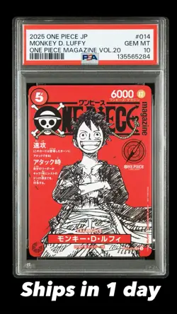 PSA10 One Piece Magazine Vol.20 Promo Monkey D Luffy ST21-014 ships in 1 day - Image 1