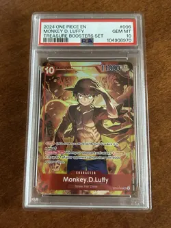 2024 One Piece Promo Monkey D. Luffy Treasure Boosters Set #006 PSA 10 GEM MINT - Image 1