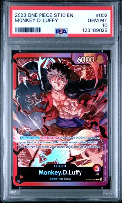 2023 One Piece Monkey D. Luffy #ST10-002 Foil The Three Captains PSA 10 GEM MINT - Image 1