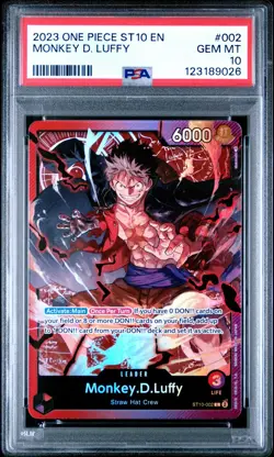 2023 One Piece Monkey D. Luffy #ST10-002 Foil The Three Captains PSA 10 GEM MINT - Image 2