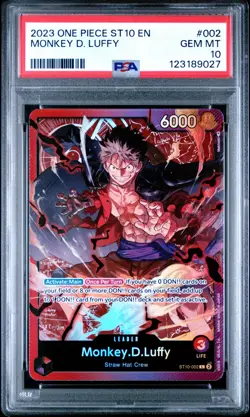 2023 One Piece Monkey D. Luffy #ST10-002 Foil The Three Captains PSA 10 GEM MINT - Image 3