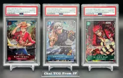 PSA 10 ONE PIECE Card Championship Promo Luffy Law Kid Complete Set Japanese - Image 1