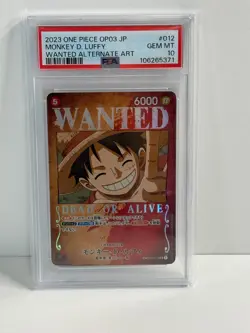 PSA 10 Monkey D Luffy ST01-012 OP03 Wanted Alt Art One Piece Card Japanese - Image 1