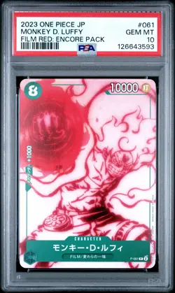 2023 One Piece Japanese Film Red Encore Deck #061 Monkey D Luffy PSA 10 - Image 1