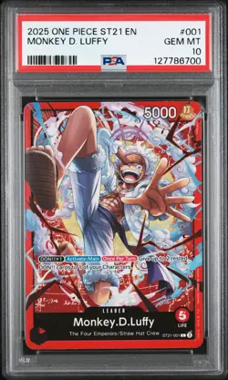 Monkey D Luffy ST21-001 L One Piece Starter Deck EX: Gear 5 Foil ENG PSA 10 - Image 1