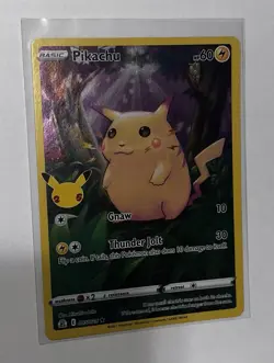 Pokemon Pikachu TCG 2021 Celebrations Holo Rare Card 5/25 NM Condition - Image 1