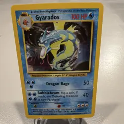 Pokemon Gyarados 6/102 Base Set Holo Rare 100HP English Stage 1 Card - Image 1