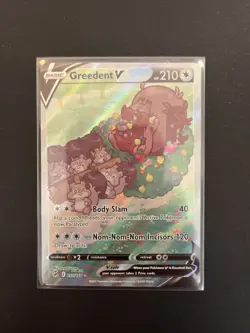 Pokemon TCG Greedent v Fusion Strike Holo Card 257/264 Full Art Ultra Rare NM - Image 1