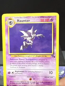 Pokemon Card Haunter 21/62 Fossil Set Non Holo Rare Light Play - Image 2