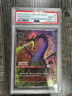 Maleficent - Monstrous Dragon (Store Championship) 5 Disney Lorcana Promo Cards - Image 1