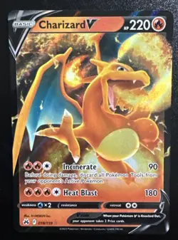 Pokemon TCG Charizard V Crown Zenith Holo Ultra Rare Card 018/159 Sleeved - Image 1