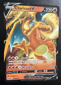 Pokemon TCG Charizard V Crown Zenith Holo Ultra Rare Card 018/159 Sleeved - Image 2