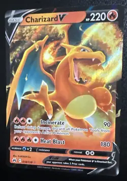 Pokemon TCG Charizard V Crown Zenith Holo Ultra Rare Card 018/159 Sleeved - Image 3