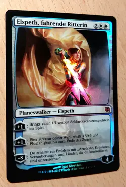 Mtg Magic: FOIL Elspeth, fahrende Ritterin, Knight-Errant, DEUTSCH Planeswalker - Image 1