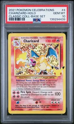 CHARIZARD Celebrations Base Set Holo #4 PSA 10 Pokemon - Image 1