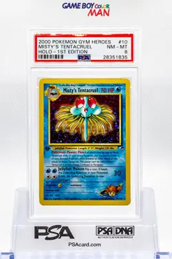 2000 WOTC POKEMON TCG GYM HEROES No 10 MISTY'S TENTACRUEL 1ST EDITION HOLO PSA 8 - Image 1