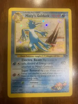 Pokemon Misty’s Golduck Gym Challenge Holo Rare 12/132 Unlimited DOUBLE SWIRL LP - Image 1