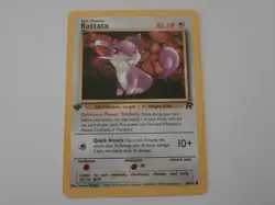 Pokemon TEAM ROCKET MINT RATTATA #66/82 1ST EDITION Sleeve & Top loader - Image 1