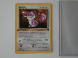 Pokemon TEAM ROCKET MINT RATTATA #66/82 1ST EDITION Sleeve & Top loader - Image 2