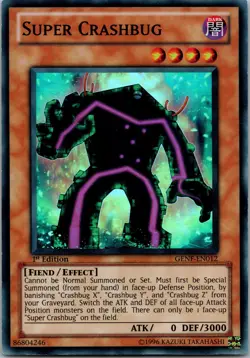Yugioh Super Crashbug GENF-EN012 1st Edition Super Rare NM - Image 1