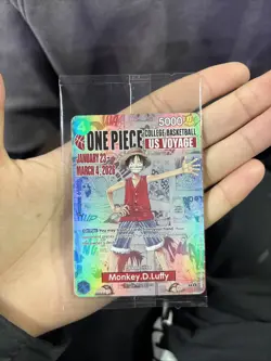 One Piece Monkey D. Luffy US Voyage College Basketball Card Rutgers 1/23 IN HAND - Image 3