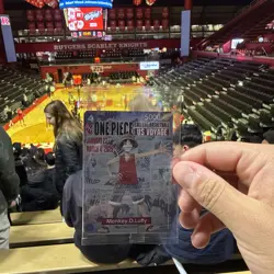 One Piece Monkey D. Luffy US Voyage College Basketball Card Rutgers 1/23 IN HAND - Image 1