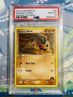 PSA 10 Team Magma’s Aron Pokemon TCG 2004 Magma Vs Aqua Graded Pokemon Card - Image 1