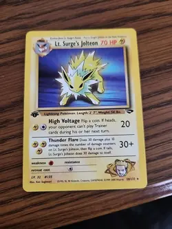 Lt. Surge's Jolteon Gym Challenge 28/132 1st Edition Regular Card - Image 1