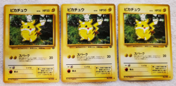 [Lot of 3 cards] Pikachu 025 Com Japanese Jungle Pokemon TCG Vtg NM - Image 1