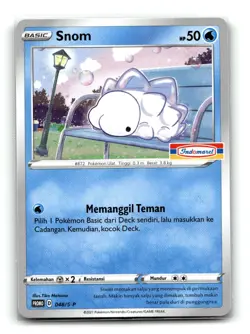 Pokemon 2021 Indonesia Snom Promo Card 048/S-P Stamped Indomaret - Image 1