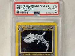 Pokemon TCG Steelix Neo Genesis Holo SWIRL 🌀 Rare Card 15/111 2000 PSA 8 - Image 2